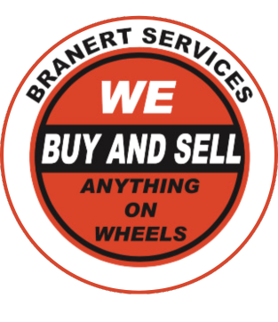 Circular Branert Services logo — “We Buy and Sell Anything on Wheels” — brand identity and core service