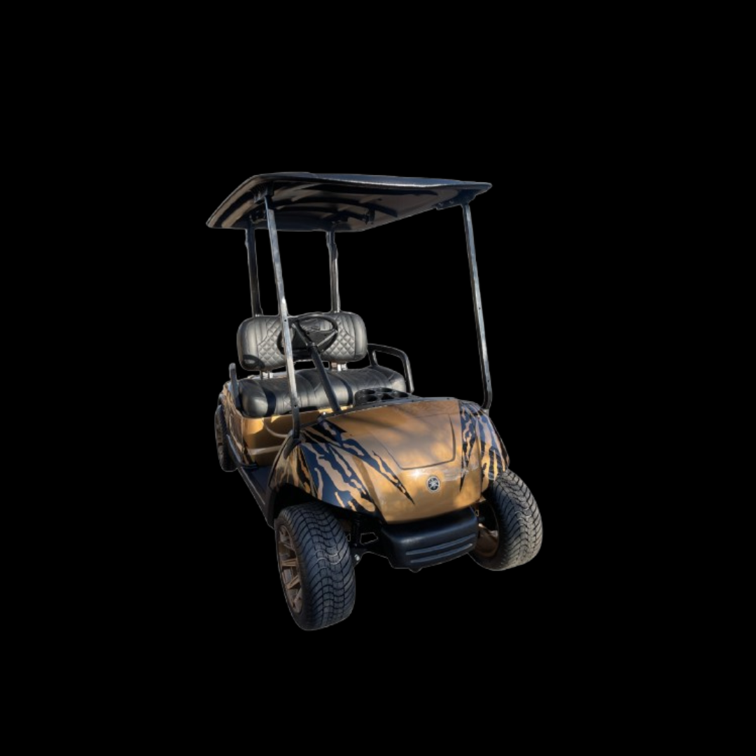 Brown and black utility vehicle — rugged off-road golf cart